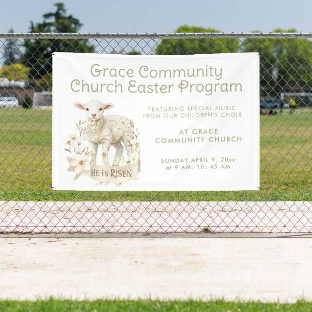 Banderoles Agneau neutre | Invitation du programme de Pâques (Insitu)