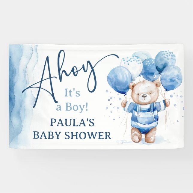 Banderoles Ahoy C'est un Baby shower nautique mignon garçon (Horizontal)