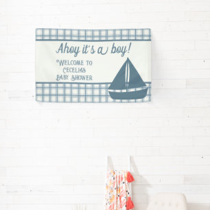 Banderoles Ahoy C'est un garçon Baby shower nautique