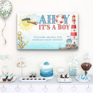 Banderoles Ahoy c'est un garçon Baby shower nautique Bienven