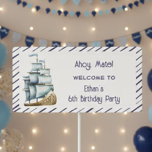 Banderoles Ahoy mate Nautical anniversaire de enfant
