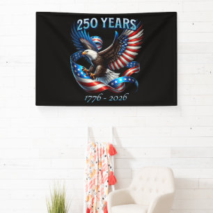 Banderoles Aigle et drapeau patriotiques 250 ans 1776-2026