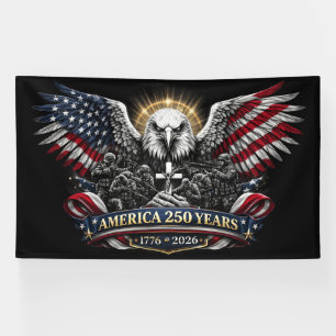 Banderoles Aigle patriotique America 250 et Hommage Militaire