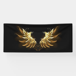 Banderoles Ailes d'Ange d'or sur arrière - plan noir