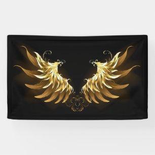 Banderoles Ailes d'Ange d'or sur arrière - plan noir