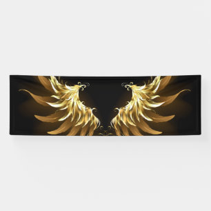 Banderoles Ailes d'Ange d'or sur arrière - plan noir
