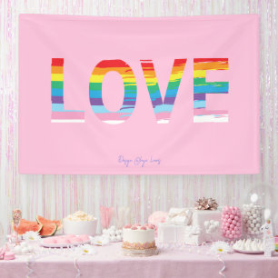 Banderoles AIMER Arc-en-ciel LGBTQIA Drapeau, lettre de fiert