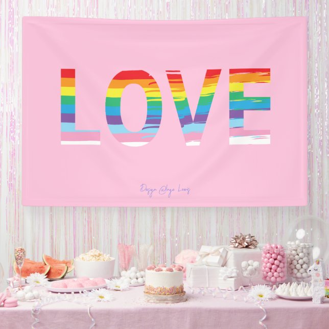 Banderoles AIMER Arc-en-ciel LGBTQIA Drapeau, lettre de fiert (Fête)
