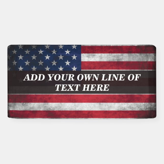 Banderoles Ajouter votre texte sur le drapeau américain (Horizontal)