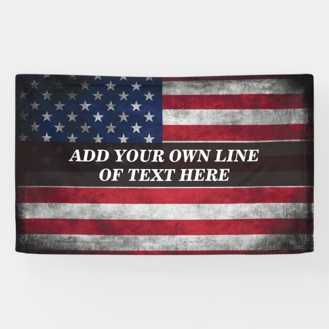 Banderoles Ajouter votre texte sur le drapeau américain (Horizontal)