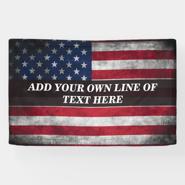 Banderoles Ajouter votre texte sur le drapeau américain (Horizontal)