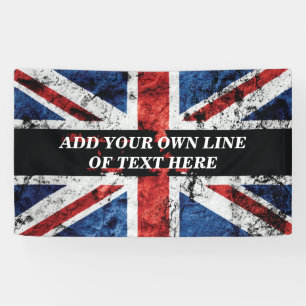 Banderoles Ajouter votre texte sur le drapeau anglais Jeu d'o