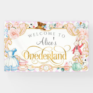 Banderoles Alice tea party Onederland, Fille premier annivers