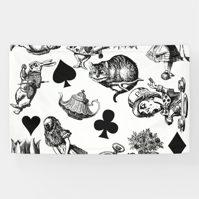 Banderoles Alice White Rabbit Wonderland Classic (Horizontal)