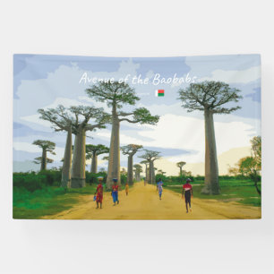 Banderoles Allée des Baobabs, Madagascar - Paysage