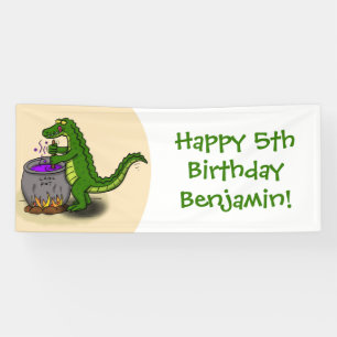 Banderoles Alligator vert drôle dessin animé cuisine