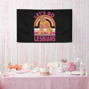 Banderoles Allons-y Lesbiennes Mois de la fierté LGBTQ Cowgir