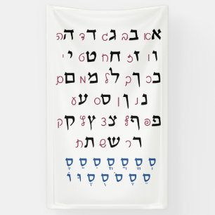 Banderoles Alphabet hébreu avec couleur d'éducation juive Nik