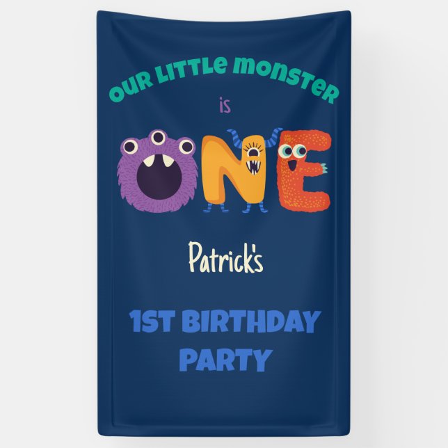 Banderoles Alphabet Monstres 1er anniversaire Notre petit mon (Vertical)