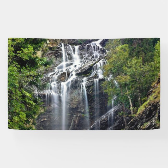 Banderoles Alps Mountain Top Waterfall (Horizontal)