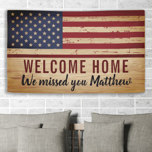 Banderoles American Flag Soldat Militaire Bienvenue à la mais