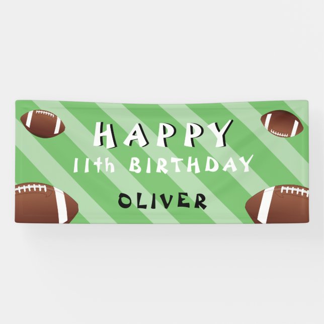 Banderoles American Football Ball Sports fête d'anniversaire (Horizontal)