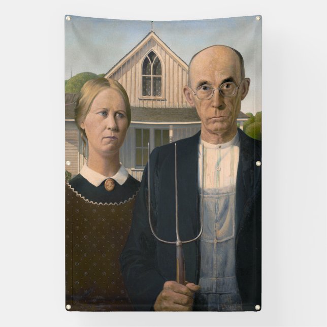 Banderoles American Gothic : Vie rurale pauvre paysan (Verticale)