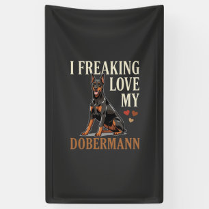 Banderoles Amour de Dobermann Amateur de Chien