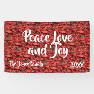 Banderoles Amour et joie de paix de poinsettia