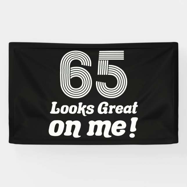 Banderoles Amusant 65ème anniversaire pour elle (Horizontal)