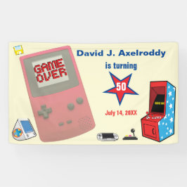 Banderoles Amusant Retro Vidéo Gamer 🎮 50e anniversaire