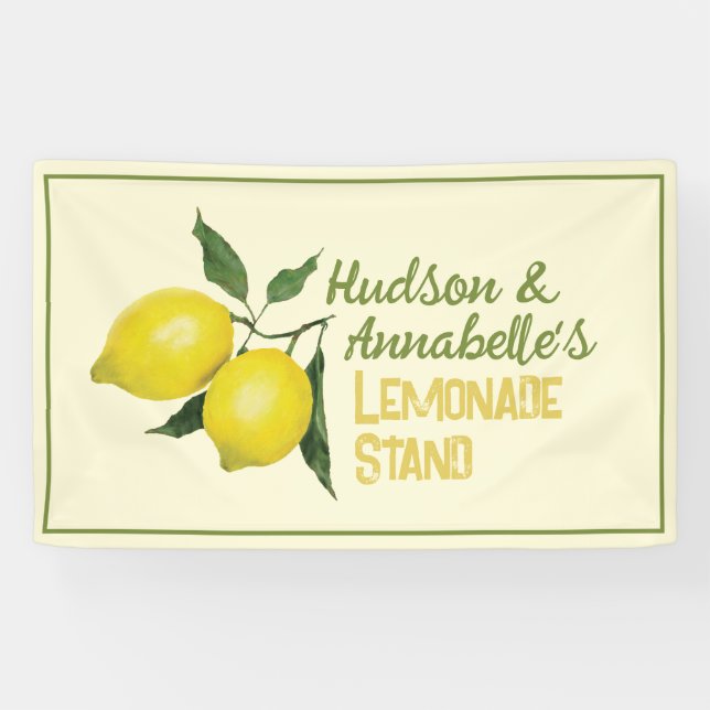 Banderoles Amusants Enfants Business Logo Lemonade Stand (Horizontal)