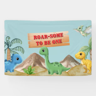 Banderoles Amusement Rugissant, 1er Anniversaire de Dino
