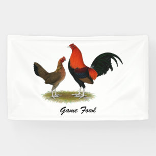Banderoles Ancien jeu anglais Bantams :  Paire rouge BB