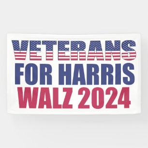 Banderoles Anciens combattants pour Harris Walz 2024 Election
