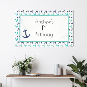 Banderoles Ancre Bleu Nautique