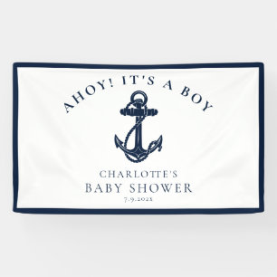 Banderoles Ancre nautique Baby shower de voilier