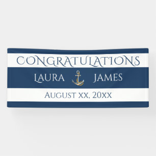 Banderoles Ancre nautique Réception de mariage Félicitations