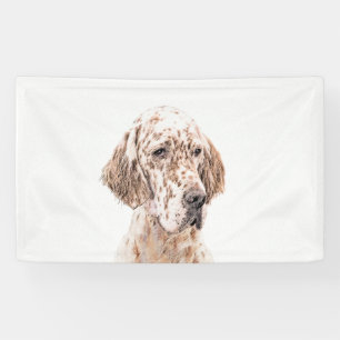 Banderoles Anglais Setter Orange Belton Peinture Chien Art