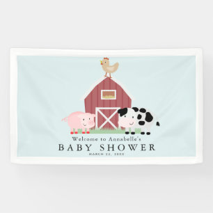 Banderoles Animaux de ferme Barnyard Baby shower bleu Bienven