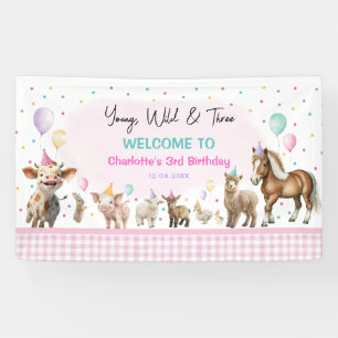 Banderoles Animaux de ferme pour filles   Young Wild & Three 