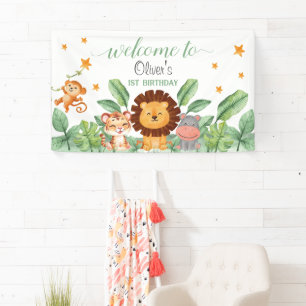 Banderoles Animaux sauvages Jungle Animaux Tropical Boy Anniv