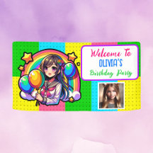 Anime Girl Colorful Pop Art Anniversaire
