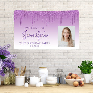 Banderoles Anniversaire 21 ans personnalisé avec photo et eff