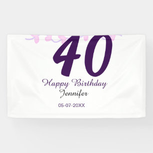 Banderoles anniversaire 40 ans ajouter nom date année épingle