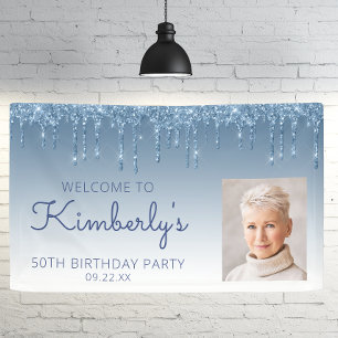 Banderoles Anniversaire 50 ans personnalisé avec photo et pai