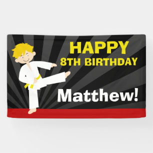 Banderoles Anniversaire blond de garçon de ceinture de jaune