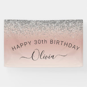 Banderoles Anniversaire Blush Rose Rose Or Parties scintillan