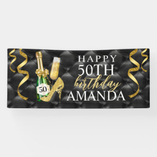 Banderoles Anniversaire Champagne Doré et Talons Hauts