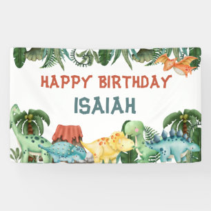 Banderoles Anniversaire comme un dinosaure personnalisé